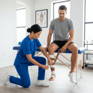 Vendaje Neuromuscular (Kinesiotaping) + Vendaje Funcional para Tobillo | La Fisio